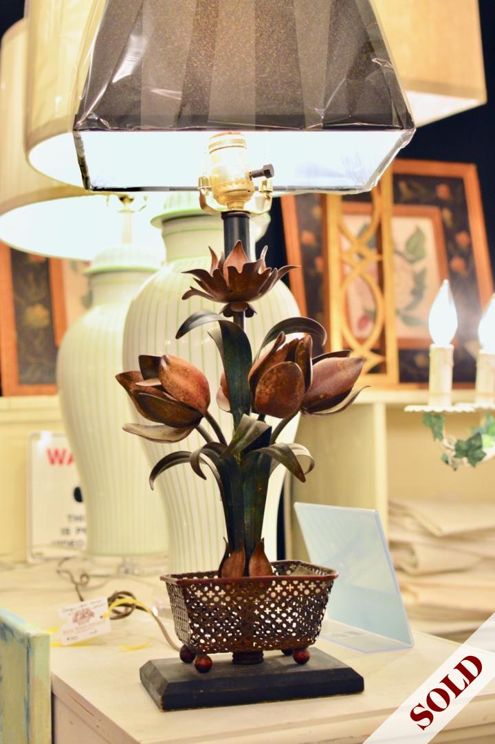 Shop Antique tole lamp w/ vintage shade | Hunt & Gather