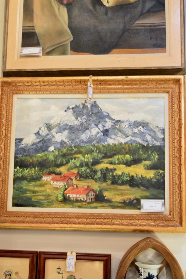 Shop Swiss alpine landscape oil on canvas | Hunt & Gather