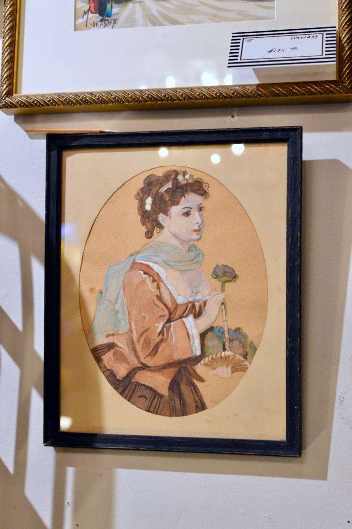 Shop 19th century original Victorian watercolor - gouache portrait | Hunt & Gather