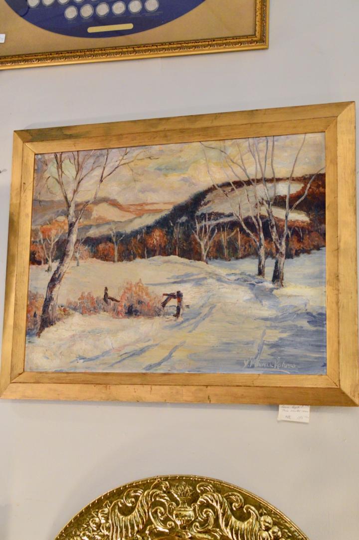 Shop Signed painting - oil on board - winter scene | Hunt & Gather