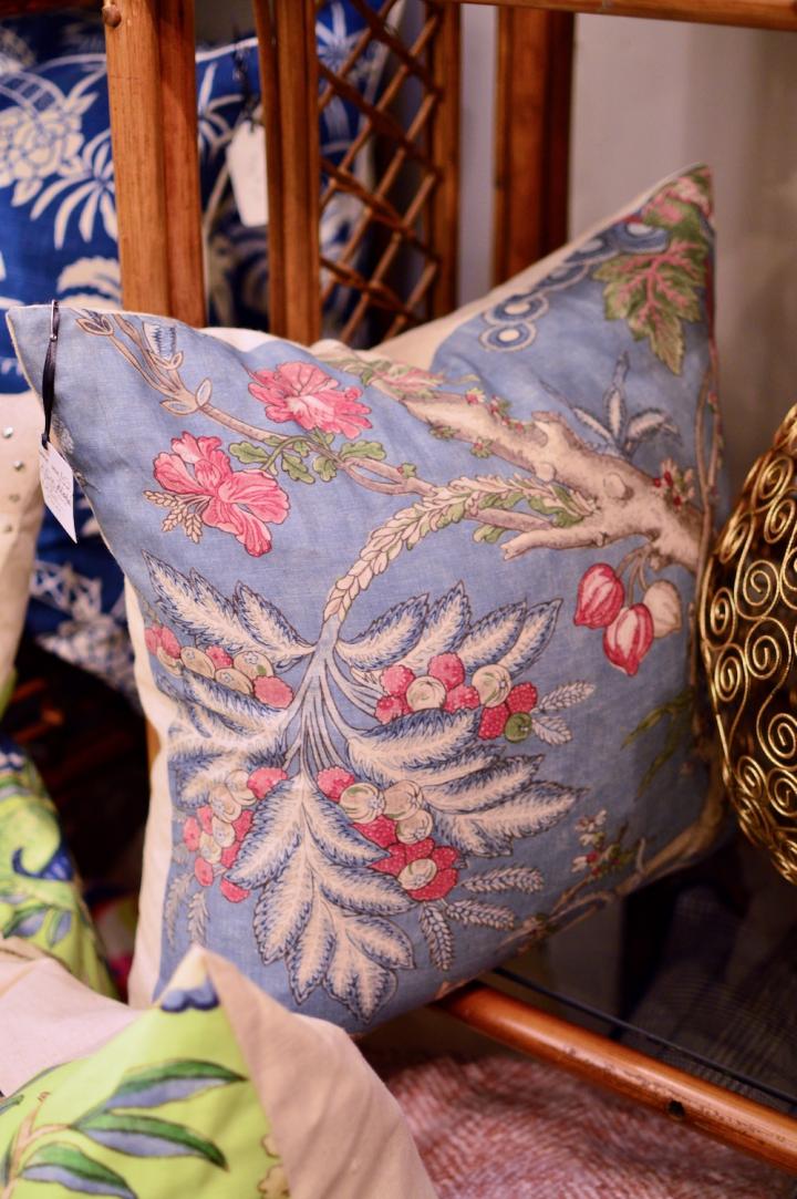 Shop Blue w/ pink florals pillow. 1 of pair | Hunt & Gather