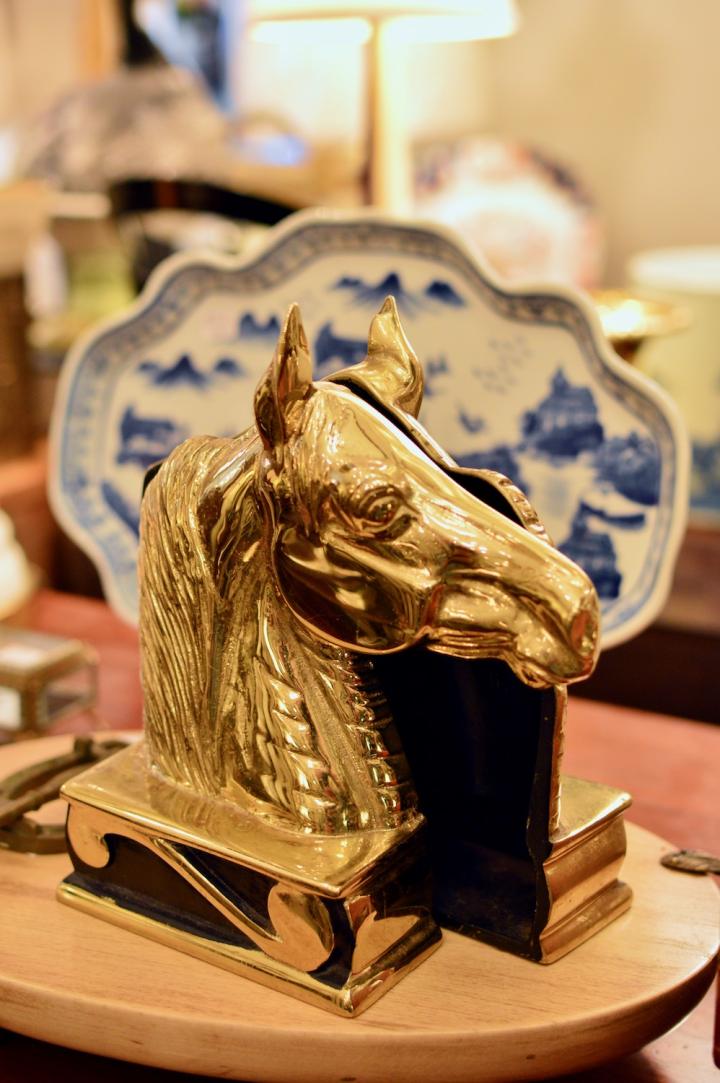 Shop Brass horse head bookends | Hunt & Gather