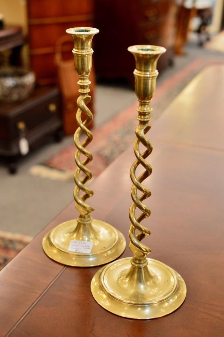 Shop Tall brass twisted candle holders | Hunt & Gather