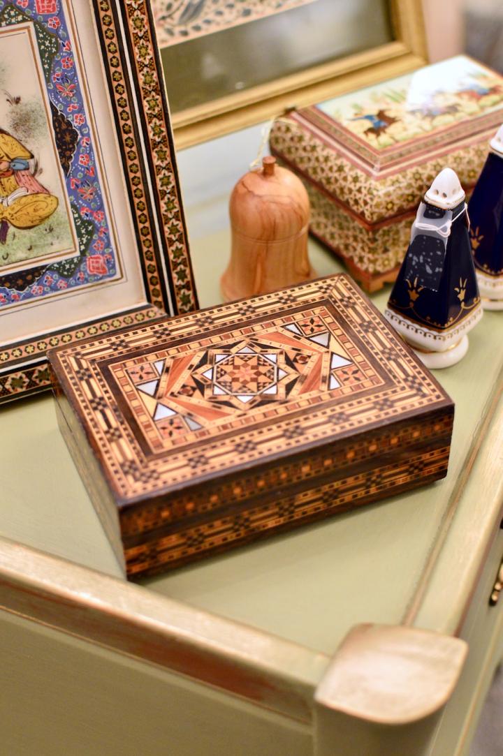 Shop Inlaid wood & mother of pearl box | Hunt & Gather