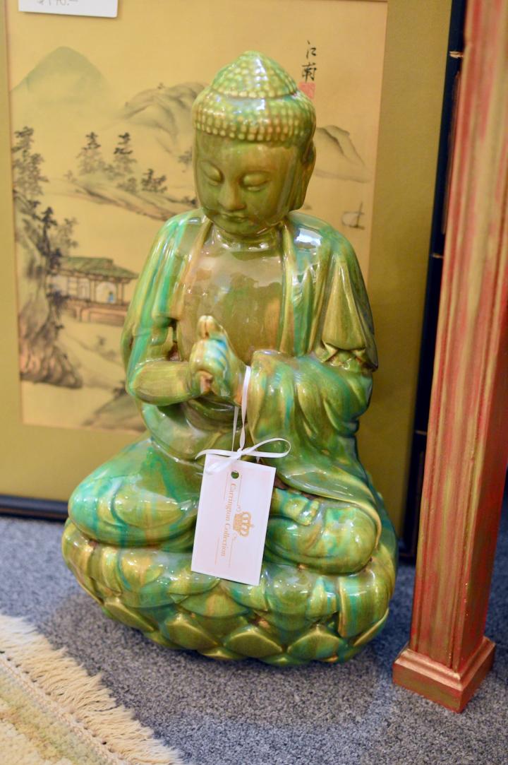 Shop Pottery multicolor green/brown glazed Buddha | Hunt & Gather
