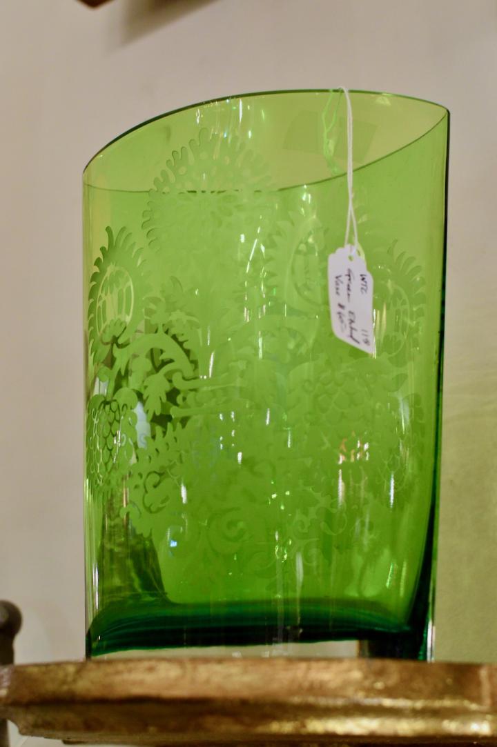 Shop Green etched vase | Hunt & Gather