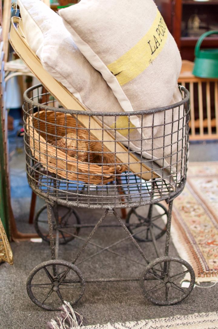 Shop Round metal basket on wheels | Hunt & Gather