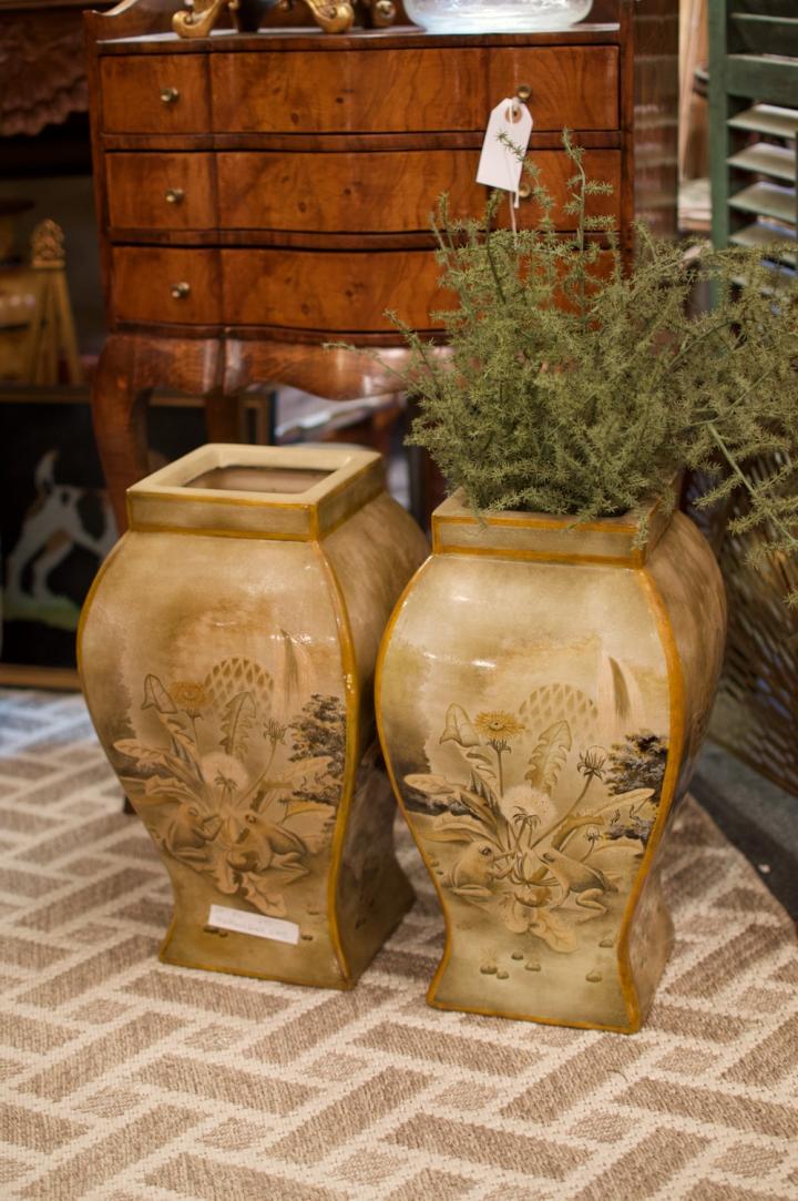 Pair of Maitland Smith urns