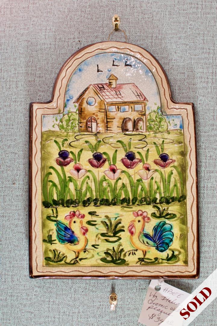 Shop Vintage Italian ceramic wall plaque | Hunt & Gather
