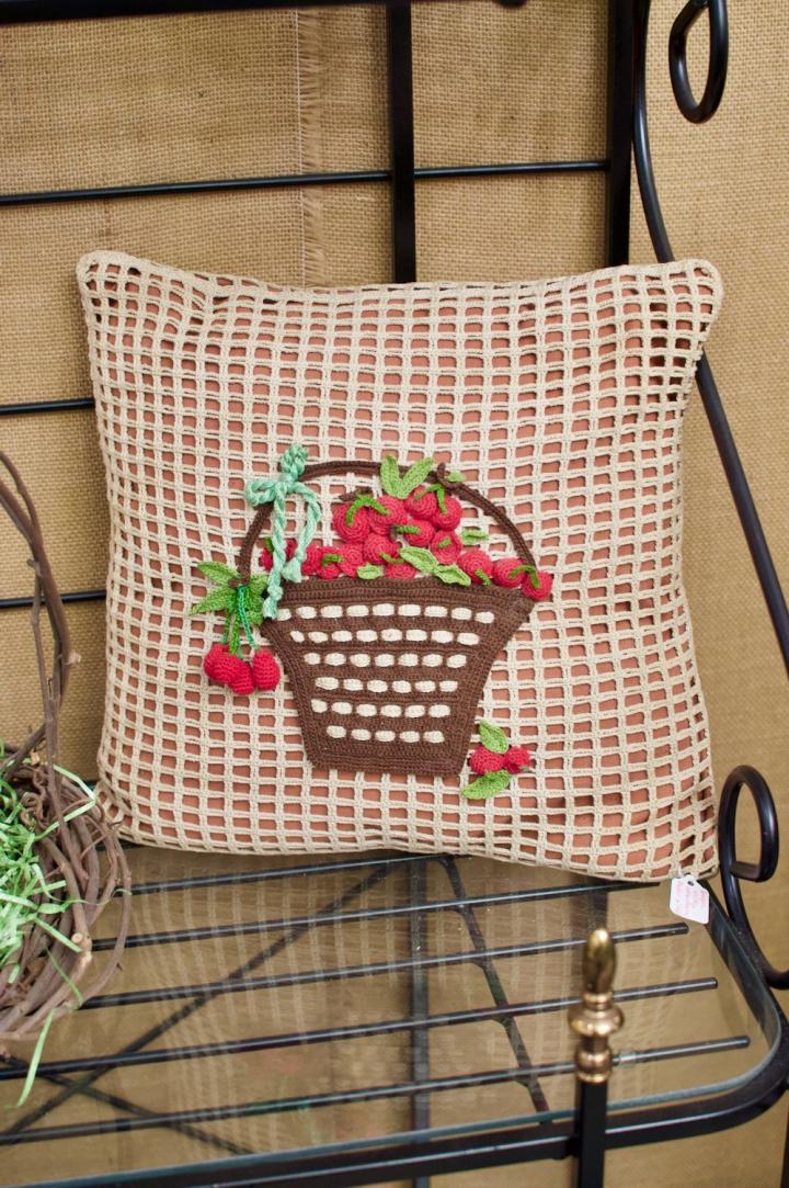 Shop Unique vintage strawberry basket pillow | Hunt & Gather