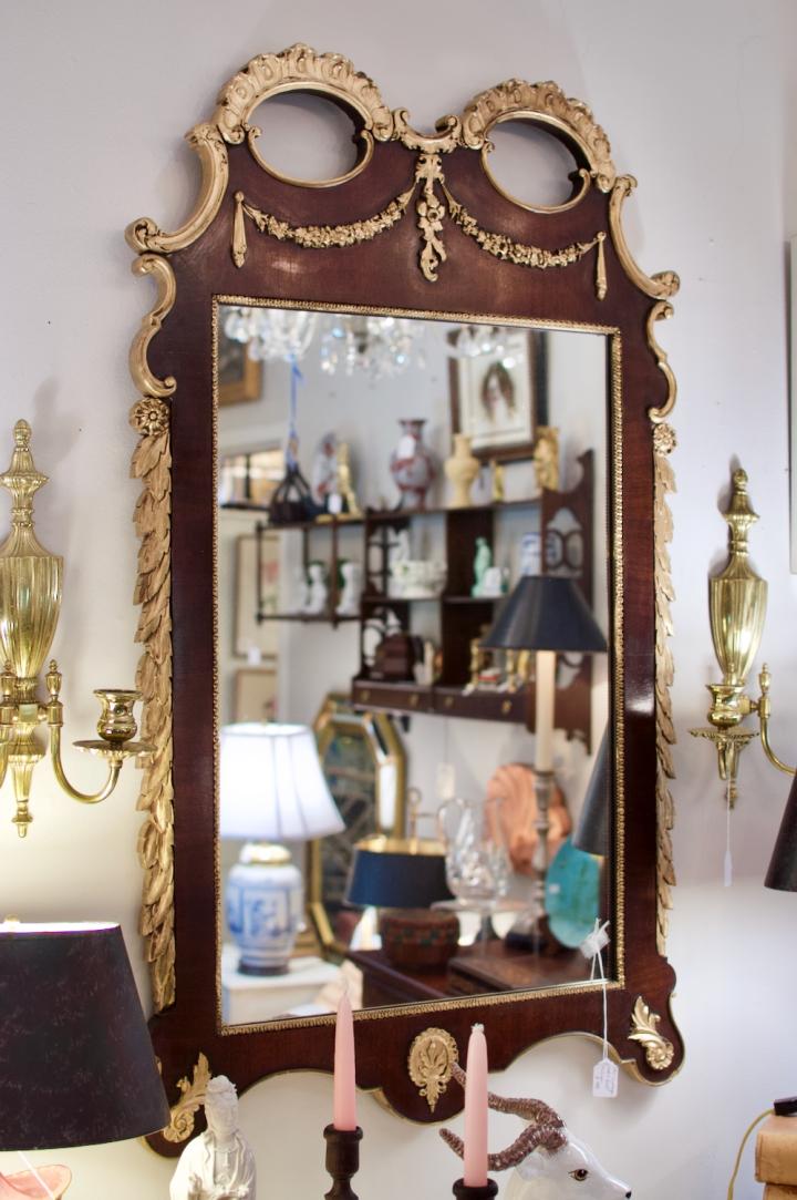 Vintage wood & gilt mirror