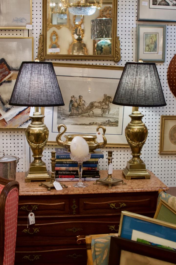 Shop Pair of brass lamps | Hunt & Gather