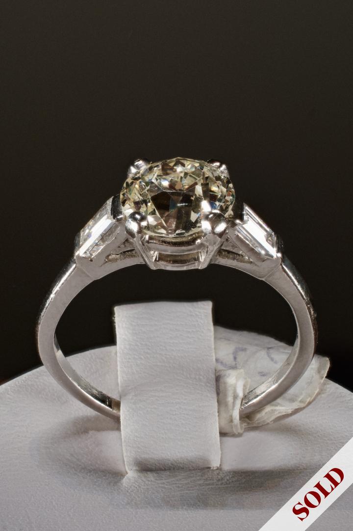 Old mine cut engagement ring