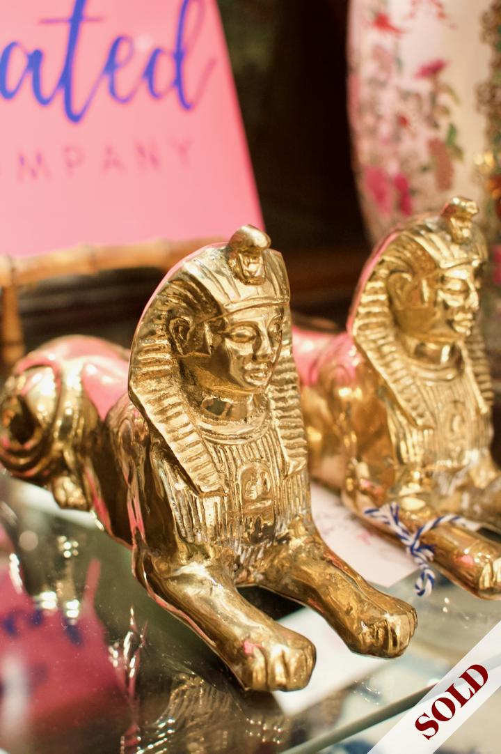 Shop Vintage brass Egyptian sphinx bookends | Hunt & Gather