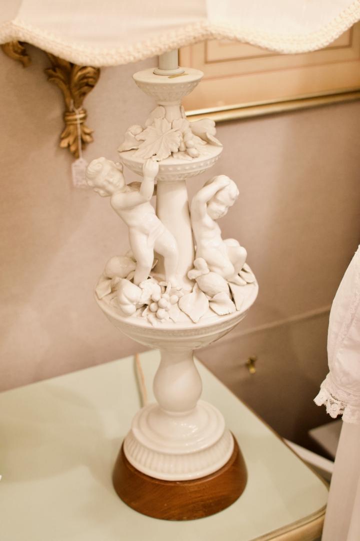 Shop Pair of porcelain Putti & flora urn shaped lamps | Hunt & Gather