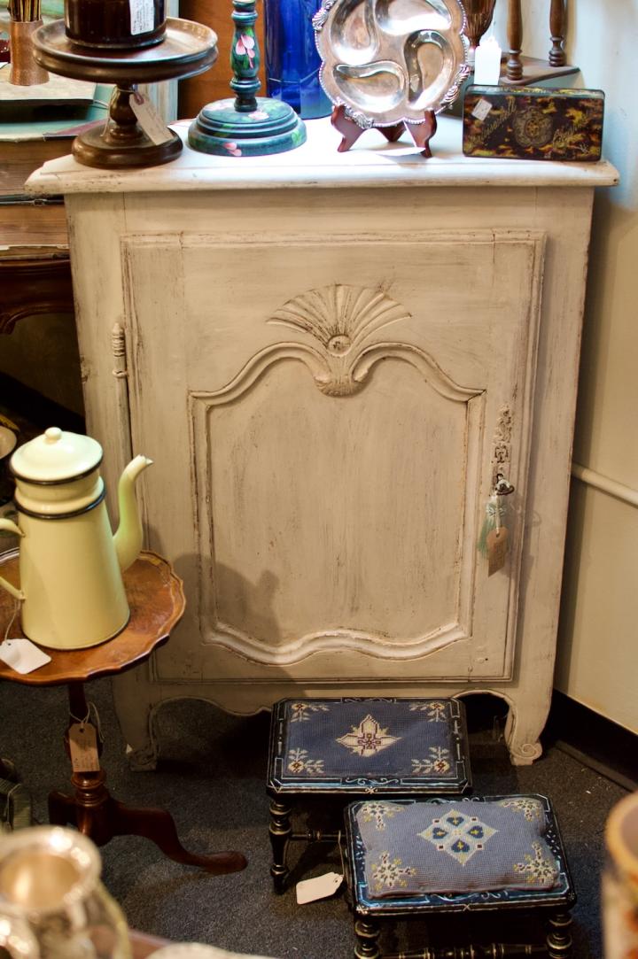 Shop Early 20th C painted French corner cupboard | Hunt & Gather