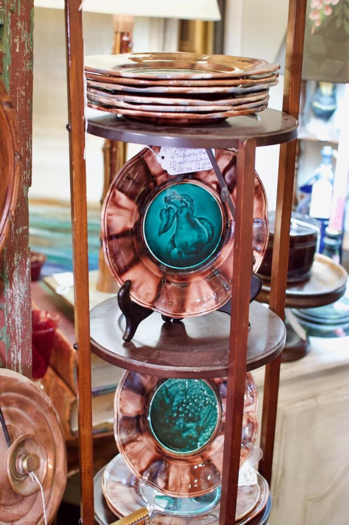 Shop Majolica brown & turquoise plates | Hunt & Gather