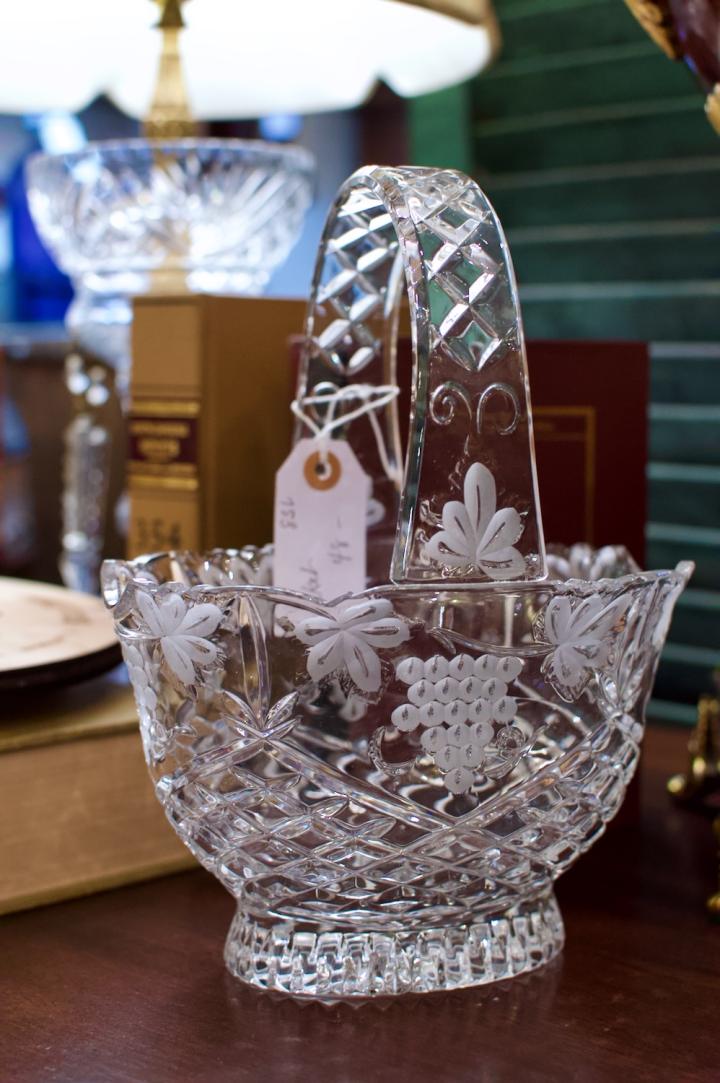 Shop Crystal basket w/ grape design | Hunt & Gather