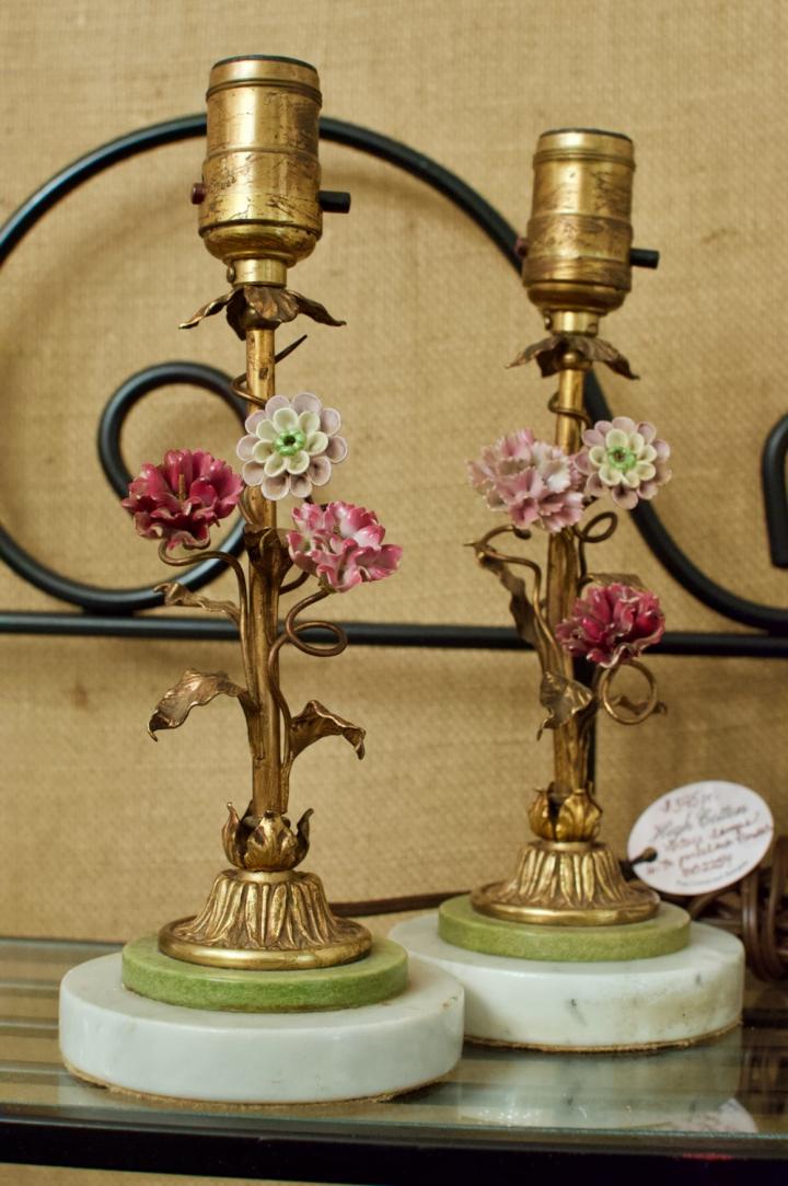 Shop Vintage lamps w/ porcelain flowers | Hunt & Gather
