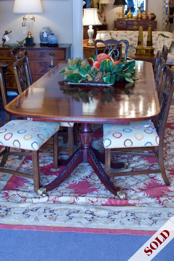 Shop Double pedestal hickory dining room table | Hunt & Gather