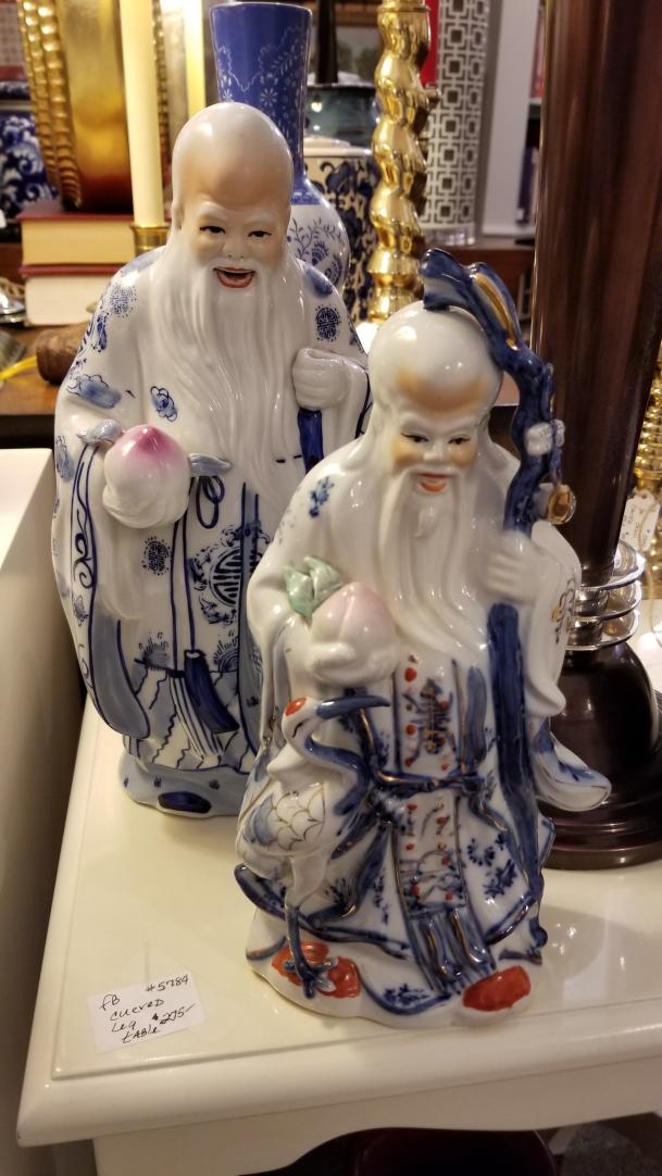 Shop Two happy colorful Asian figures. Lovely accessory for table, book case, mantle, etc. Each sold separately. | Hunt & Gather