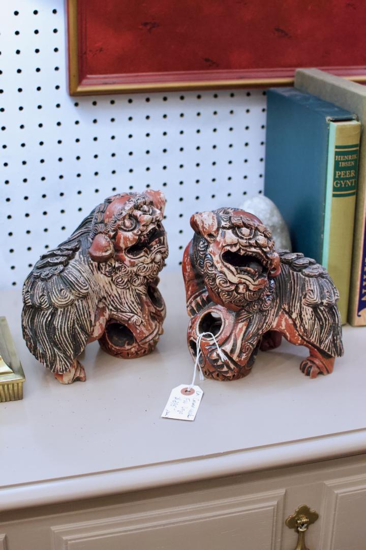 Shop Carved wooden foo dogs | Hunt & Gather