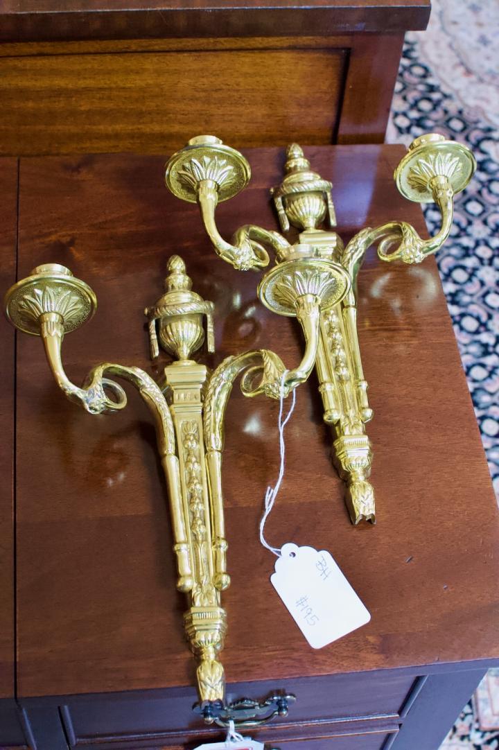 Shop Pair of brass candle sconces | Hunt & Gather