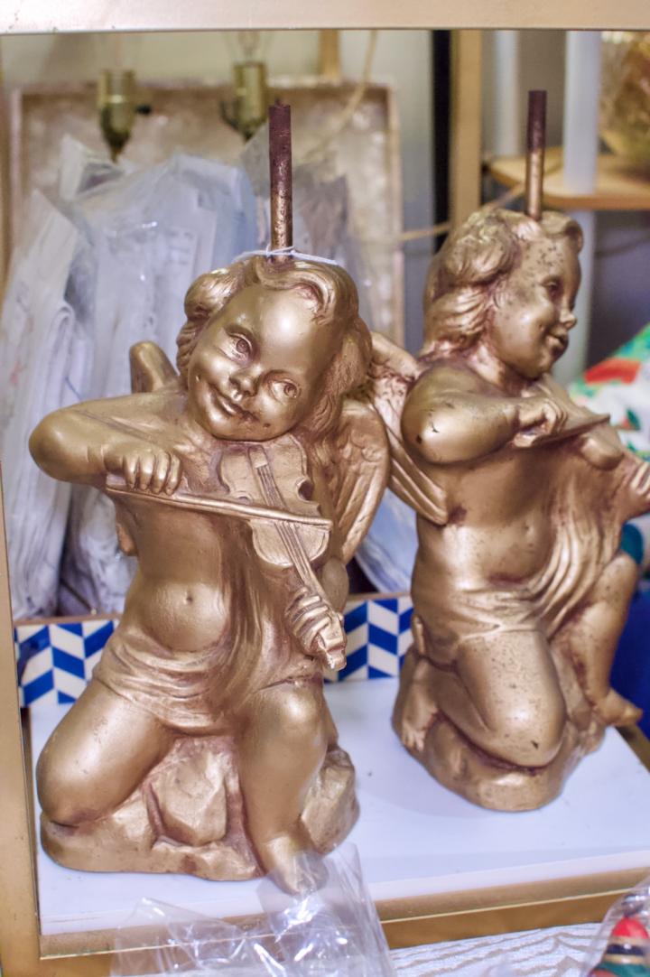 Shop Pair of cherub violinist lamp bases | Hunt & Gather