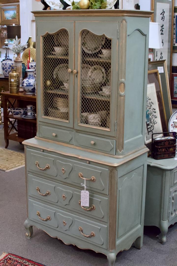 Shop Vintage French provincial 2pc cabinet on chest | Hunt & Gather