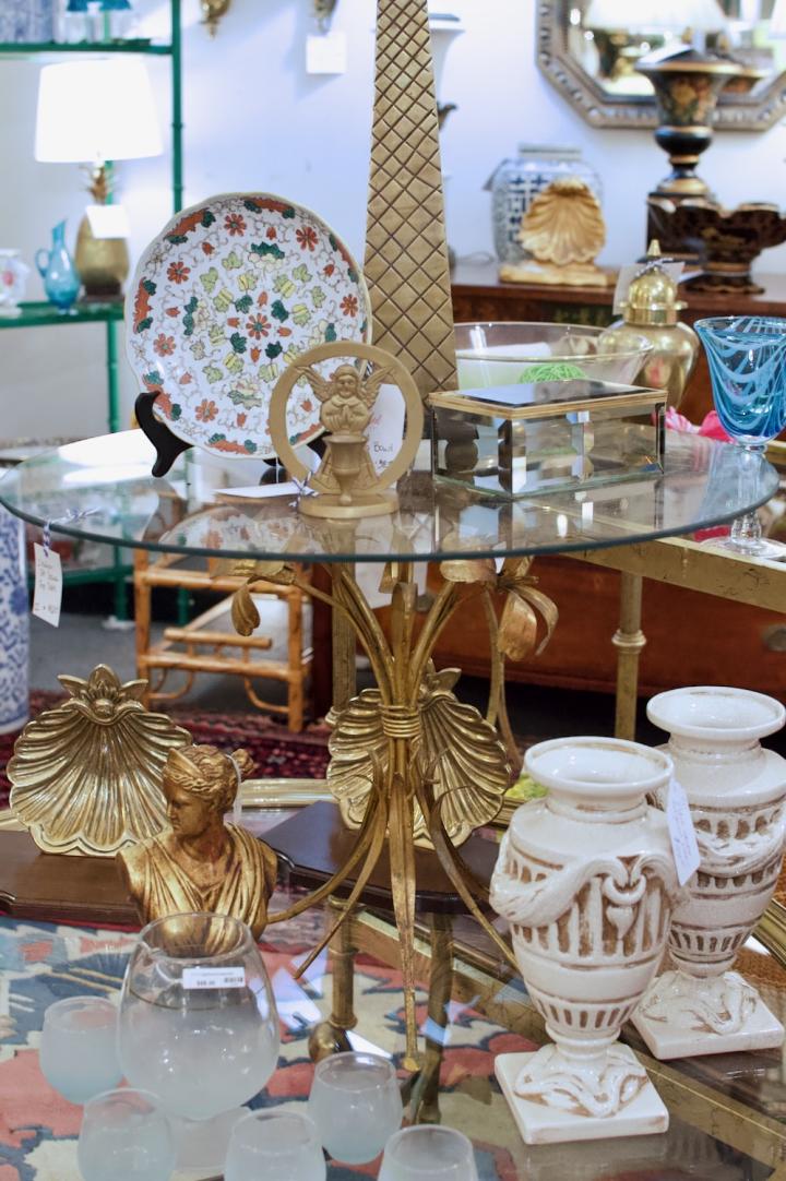Shop Italian gilt glass top table | Hunt & Gather