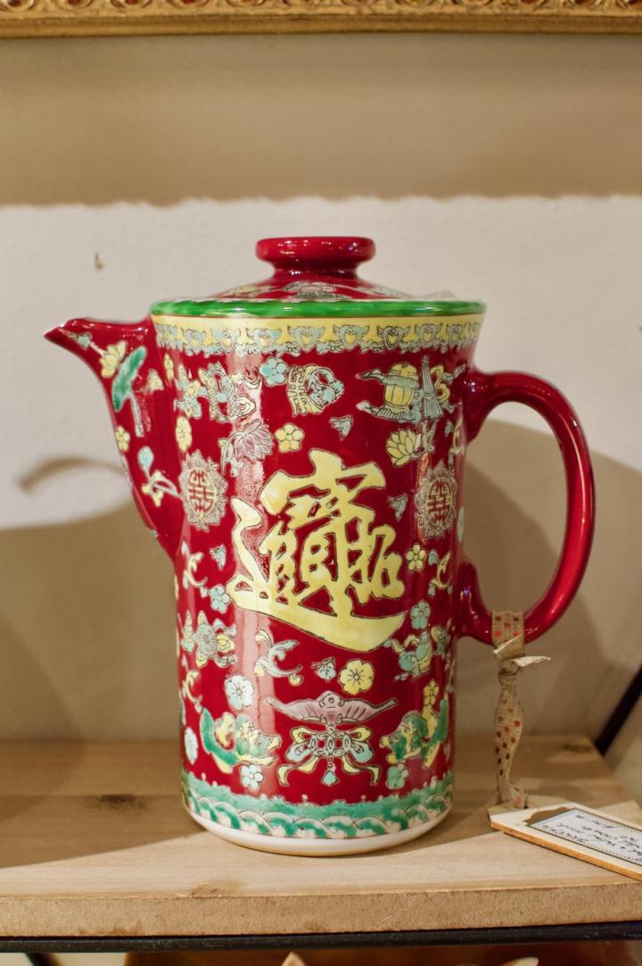 Shop Red & yellow hand painted Chinese tea pot | Hunt & Gather