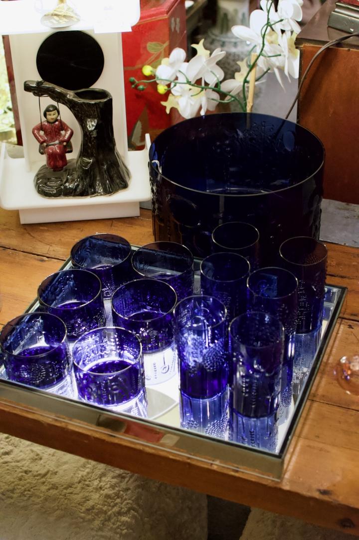 Shop Cobalt blue - 6 glasses, 6 bowls, large bowl - set | Hunt & Gather
