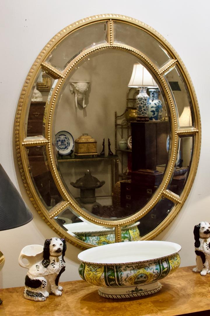 Shop Oval gilt framed mirror. | Hunt & Gather