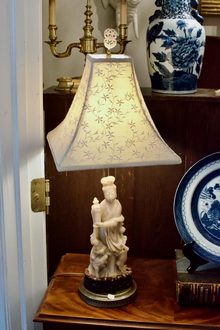 Shop Carved stone oriental lamp | Hunt & Gather