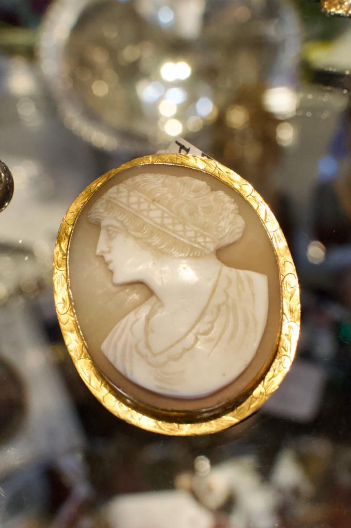 Shop 10K gold left facing carved shell cameo | Hunt & Gather
