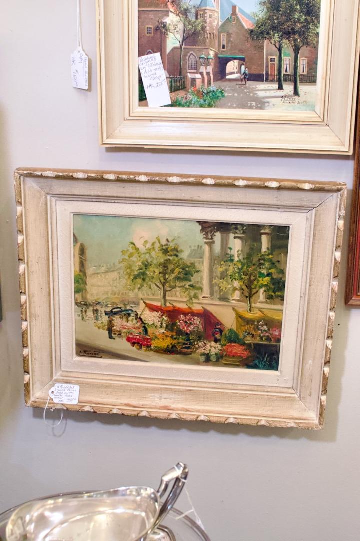 Shop A. Franchet signed Paris scene oil on canvas | Hunt & Gather