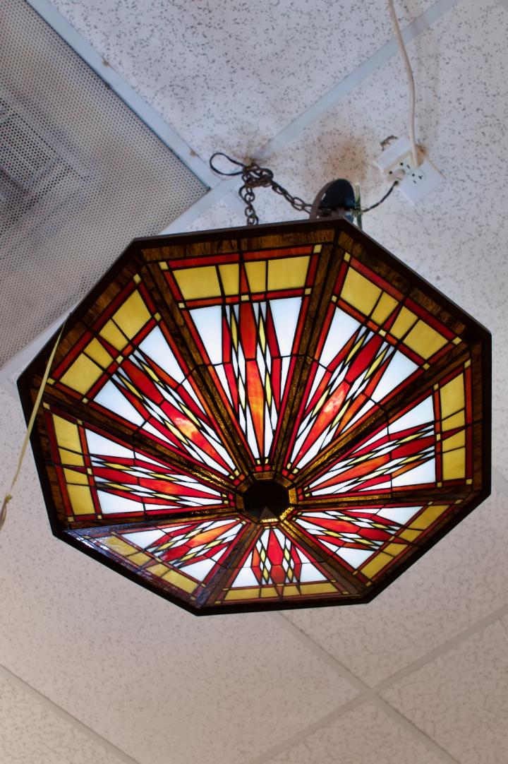 Shop Vintage stained glass chandelier | Hunt & Gather