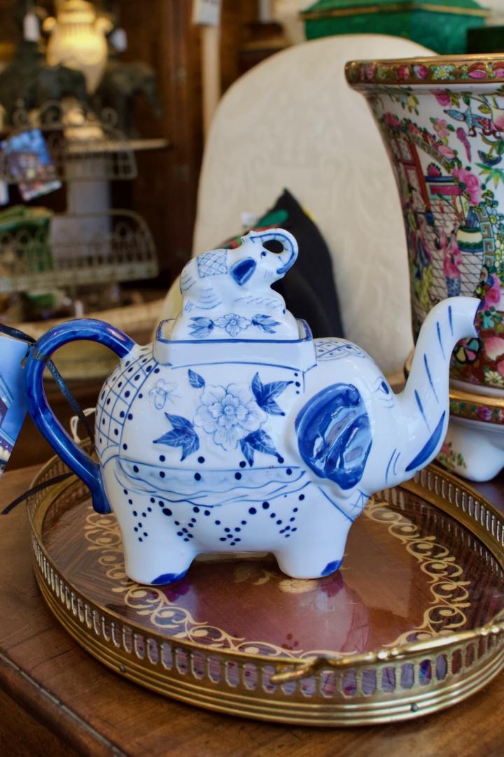 Shop Blue & white elephant teapot | Hunt & Gather