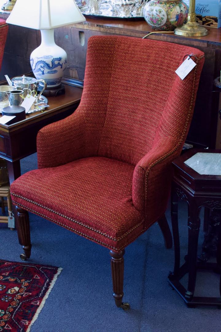 Shop Pair of red upholstered chairs | Hunt & Gather