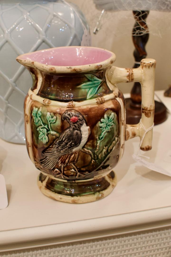 Shop English Victorian majolica bird pitcher | Hunt & Gather