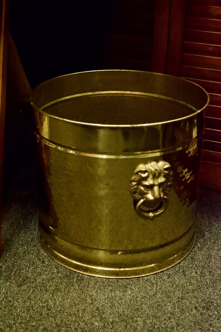 Shop Bristol brass planter w/ lion heads | Hunt & Gather