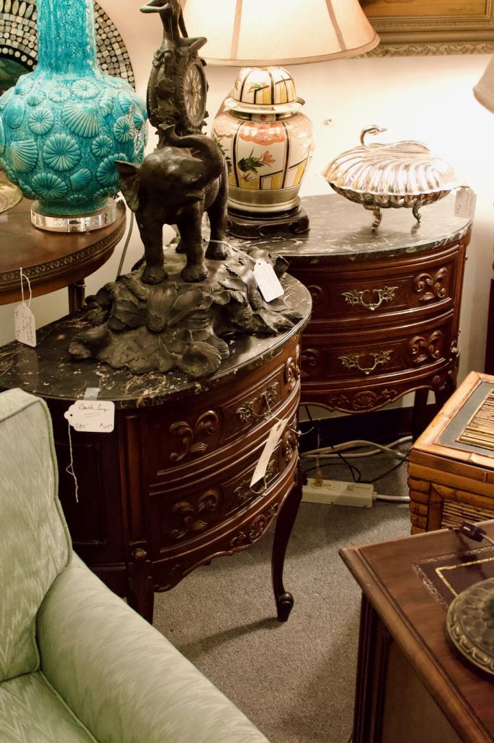 Shop Pair of Italian marble top commodes | Hunt & Gather
