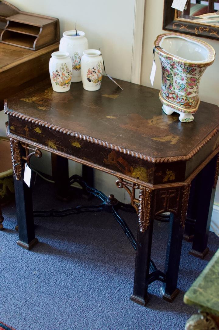 Shop Maitland Smith Chippendale leather top table | Hunt & Gather