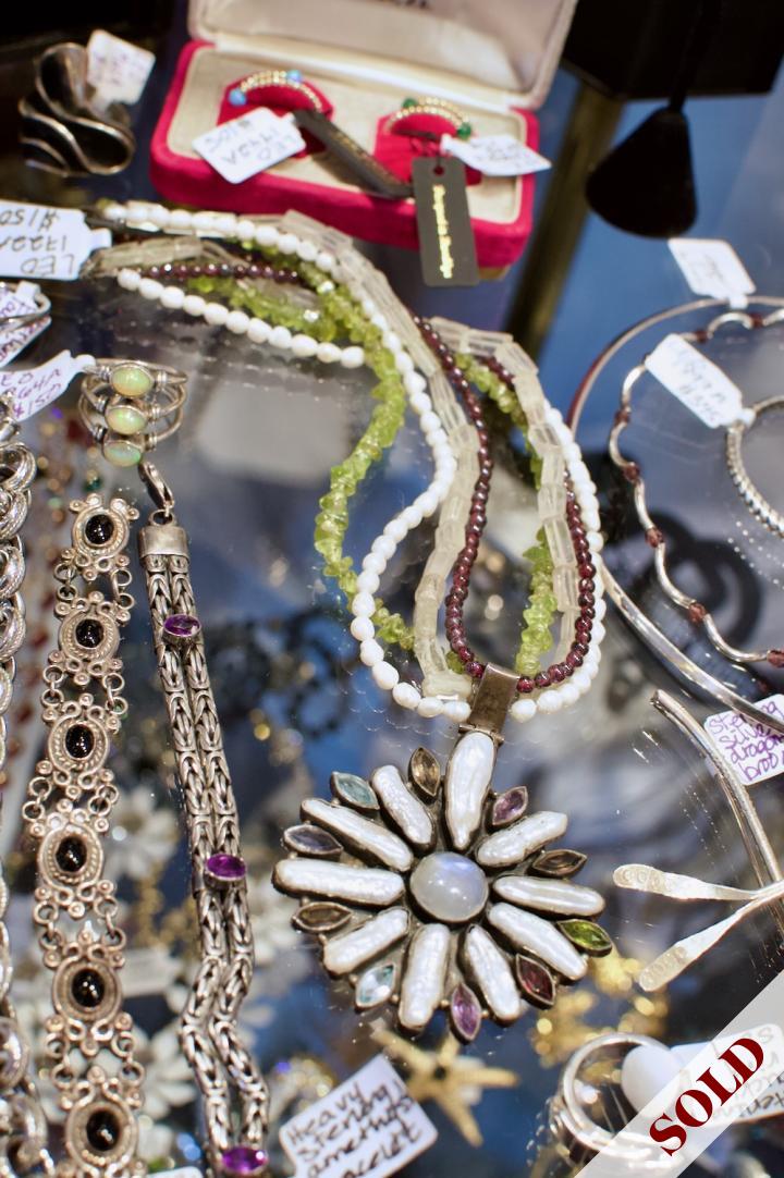 Shop Sterling pearl & gemstones necklace | Hunt & Gather