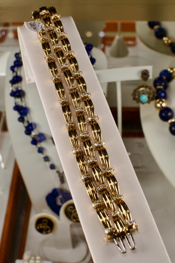 Vintage Tiffany & Co. Bracelet Pair 18k Gold Gems Jewelry