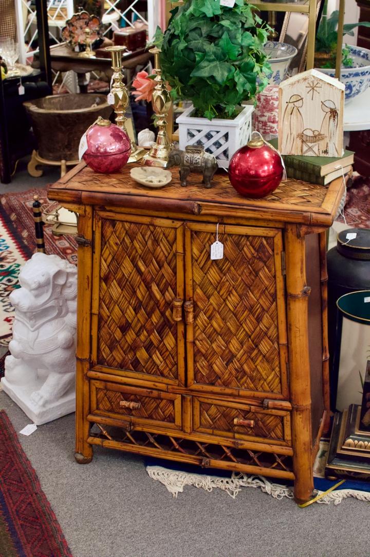 Shop Vintage rattan & bamboo chest w/ 2 drawers | Hunt & Gather
