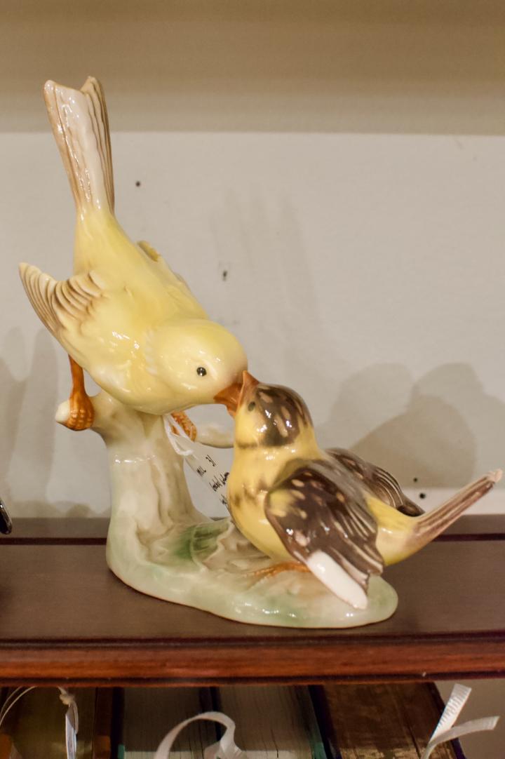 Shop Goebel yellow mother bird feeding baby bird | Hunt & Gather