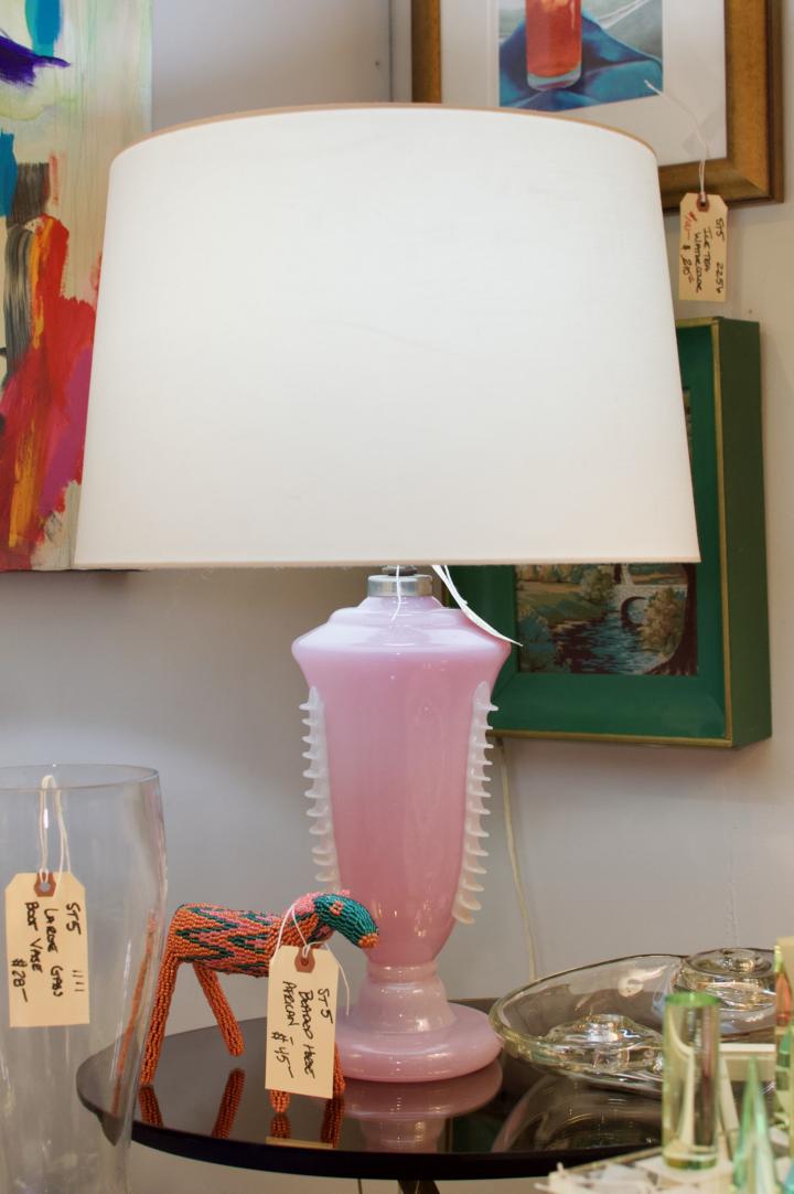 Shop Pink vintage Italian glass lamp | Hunt & Gather