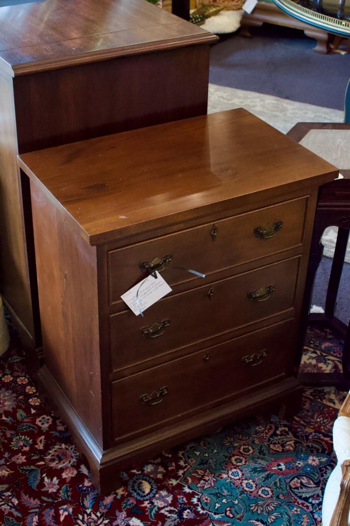 Shop Craftique mahogany “New Hanover” Chippendale 3-drawer nightstand. | Hunt & Gather