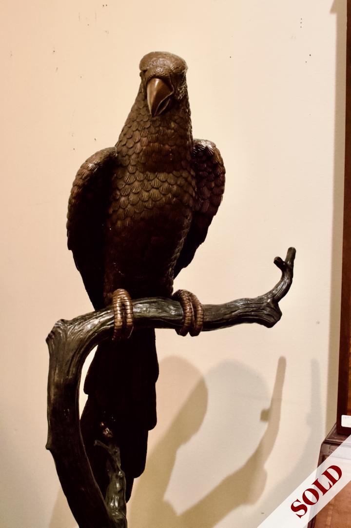 Shop Large bronze sculpture of bird on branch | Hunt & Gather